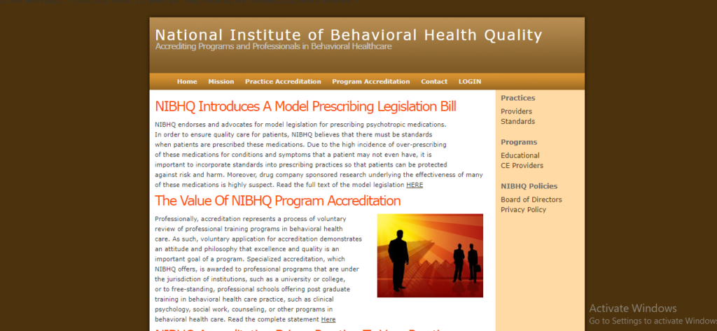 NATIONAL INSTITUTE OF BEHAVIORAL HEALTH QUALITY